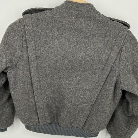 Vintage 80s 90s Cal-Jac wool tweed cafe racer lined‎ bomber jacket Men's L grey - Picture 6 of 10